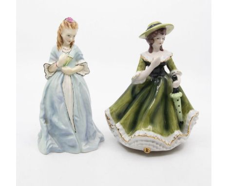 Royal Worcester Sweet Ann lady figure, along with musical lady figure