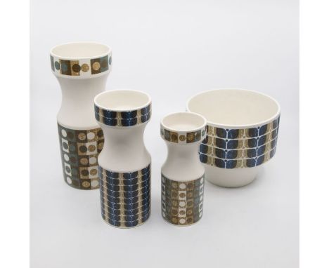 A Hornsea pottery planter and 3 vases (4)