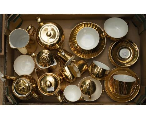 Royal Worcester gilt gold ground tea items including teapots, cups and saucers plus others&nbsp;