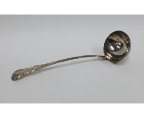 William IV silver ladle, King's pattern, Edinburgh 1834, 36cm (bowl a/f) 