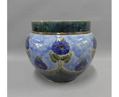 Doulton Art Nouveau jardiniere planter, (a/f) 25 x 30cm 