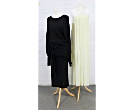 Vintage 1980s clothing to include Parigi chiffon and satin halter neck dress with a detachable cumberband, size 6 and an Etie