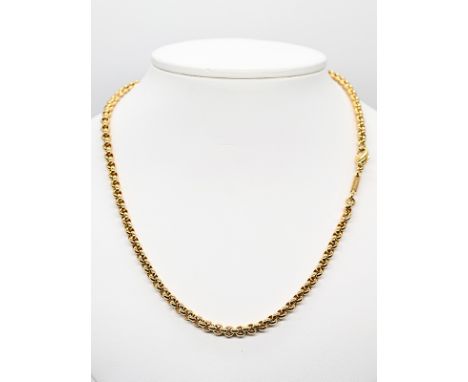 Goldene Collierkette, Chopard, Geneve, 90- er Jahre.750/- Gelbgold. Gesamtgewicht ca. 16,5 g. Erbsenkettenmuster. Karabiner-V