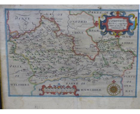 SAXTON- HOLE, (C.1637). HAND COLOURED ENGRAVED MAP OF BERKSHIRE FROM CAMPDEN'S BRITTANICA 33 X 24 cm.
&nbsp;
Condition of lot