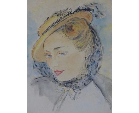 ? ROGATTY. (MID 20TH CENTURY) PORTRAIT OF A LADY. INK AND WASH. SIGNED INDISTINCTLY AND DATED '48. 23 X 30 cm.
&nbsp;
Conditi