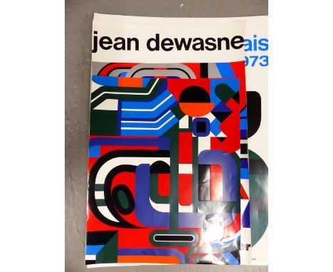 JEAN DEWASNE (1921-???) ARR. EXHIBITION POSTER- KUNSTVEREIN HANOVER. GLOSS SCREEN PRINT 55 X 85 cm AND THREE FURTHER WORKS BY