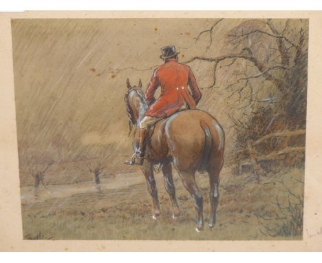 SNAFFLES- CHARLES JOHNSON PAYNE. "FOXCATCHERS" WITH REMARQUE "FOR THE RIDE OUT AND THE RIDE HOME". PENCIL SIGNED PRINT WITH B