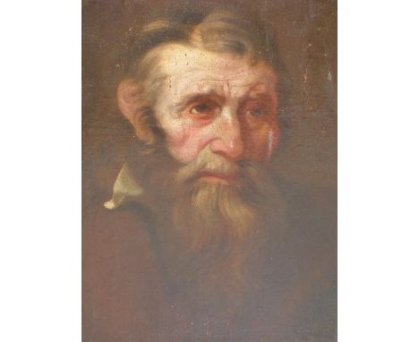 17TH/ 18TH CENTURY OLD MASTER SCHOOL. PORTRAIT OF A BEARDED MAN OIL ON PANEL. 28 X 39 cm.
&nbsp;
Condition of lots is NOT ref