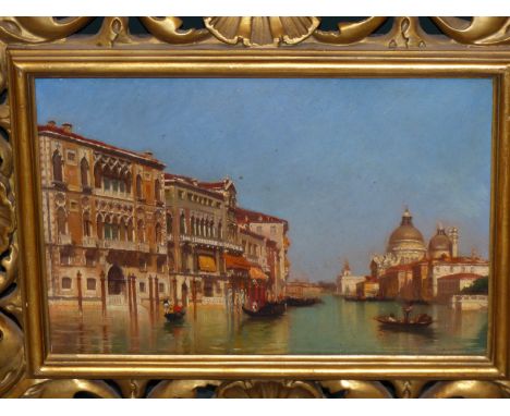 ATTRIB. ANTONIETTA BRANDEIS (1848-1926). THE GRAND CANAL, VENICE, OIL ON PANEL, BEARS SIGNITURE LOWER RIGHT. 30 X 20.5 cm (IN