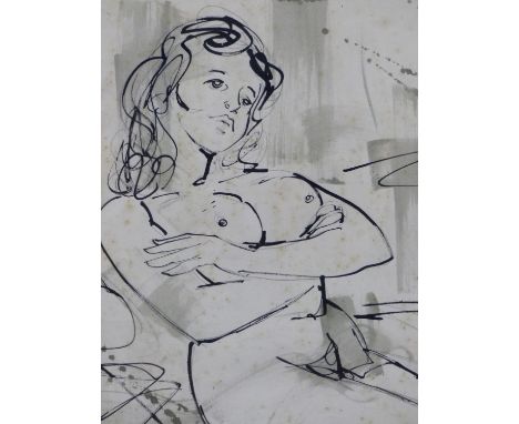 A.DELIA (20TH CENTURY). SEATED NUDE STUDY. INK AND WASH DRAWING. SIGNED AND INDISTINCTLY INSCRIBED. 39 X 54 cm.
&nbsp;
Condit