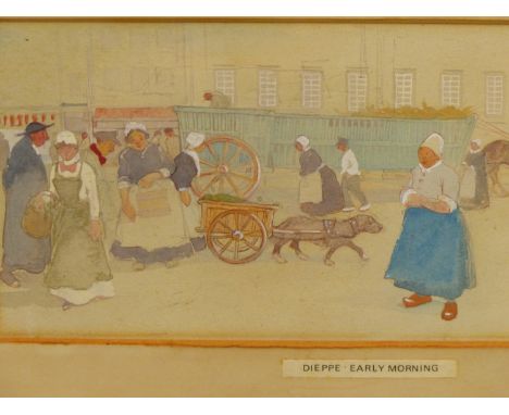 EARLY 20TH CENTURY FRENCH SCHOOL. DIEPPE, EARLY MORNING. WATERCOLOUR . 26 X 12 cm.
&nbsp;
Condition of lots is NOT referred t