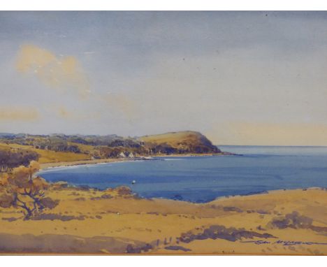 SAM MCLARNON (1923-2013) ARR. IRISH COASTAL SCENE. WATERCOLOUR, SIGNED LOWER RIGHT. 46 X 28 cm.
&nbsp;
Condition of lots is N