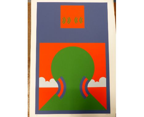 SATO ADO (1936-1994) ARR. "ASAM" SERIGRAPH PRINT, PENCIL SIGNED LTD EDITION 86/99. DATED 1972. 48 X 72 cm. TOGETHER WITH ANOT