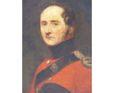 19TH CENTURY ENGLISH SCHOOL, PORTRAIT OF AN OFFICER, OIL ON CANVAS. 58.5 x 48cms.
&nbsp;
Condition of lots is NOT referred to