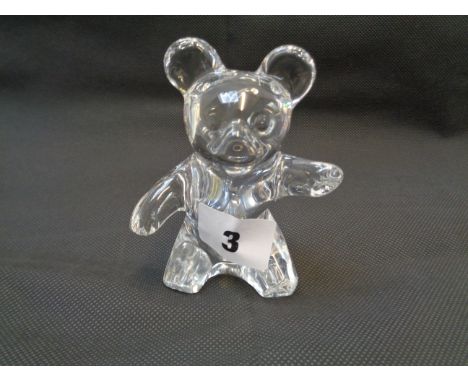 Daum of France Crystal Cabinet Bear, marked to base, 9.5cm in Height, Condition - Good Overall 