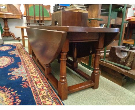 Good Quality Reproduction of a Infants coffin table on turned gate leg supports, Condition - Good Overall