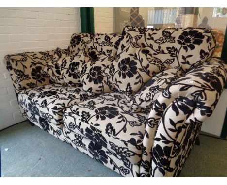 Black & White Floral upholstered double sofa (retailed at the Ideal Home Exhibition)