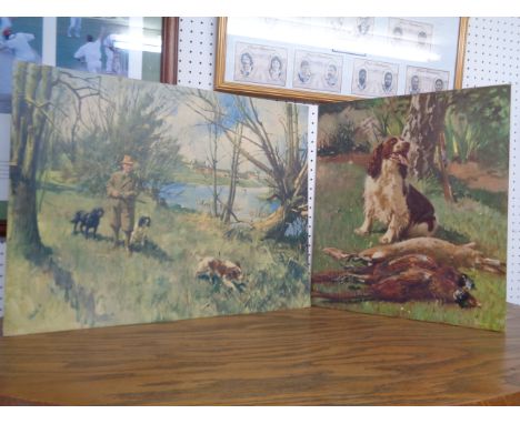 2 Terence Cuneo unframed hunting advertising prints depicting Spaniels 