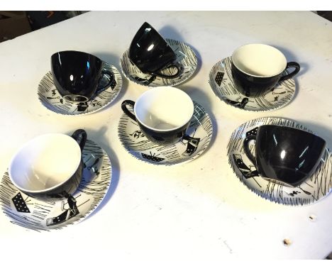 A set of six Homemaker cups and saucers.
