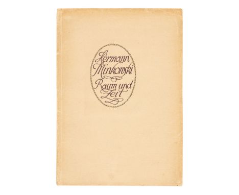 MINKOWSKI, Hermann (1864-1909). Raum und Zeit. Offprint from: Jahresbericht der Deutschen Mathematiker-Vereinigung, &nbsp;Vol