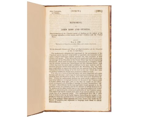 [NATIVE AMERICANS -- CHEROKEE] -- [POINSETT, Joel Roberts (1779-1851)]. Removal of the Cherokees... July 4, 1838. [Washington