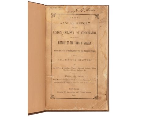 [COLORADO]. HALL, Frank (1836-1918). History of the State of Colorado. Chicago: The Blakely Printing Company, 1889-1895.4 vol