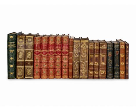 [BINDINGS]. A group of 12 works in French finely bound, including:THIERS, M.A. Histoire de la Revolution Francaise. Brussels: