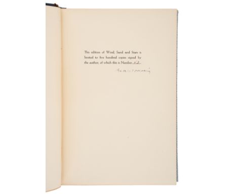SAINT-EXUPERY, Antoine de (1900-1944). Wind, Sand and Stars. New York: Reynal &amp; Hitchcock, 1939. &nbsp;8vo. Original quar