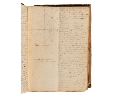 [MANUSCRIPT - ASTRONOMY]. ORIANI, Barnaba (1752-1832). Italian manuscript on astronomy. [Italy, ca 1790].182 leaves, 8vo (220
