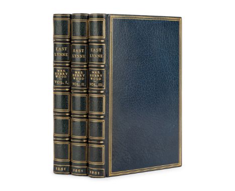 WOOD, Ellen ( "Mrs. Henry Wood") (1814-1887). East Lynne. London: Richard Bentley, 1861.3 volumes, 8vo (186 x 112 mm). (Some 