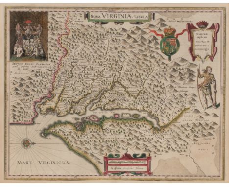 [MAP]. BLAEU, Willem and Jan. Nova Virginiae tabula. [Amsterdam, ca 1631]. &nbsp;Engraved map of Virginia (some minor brownin