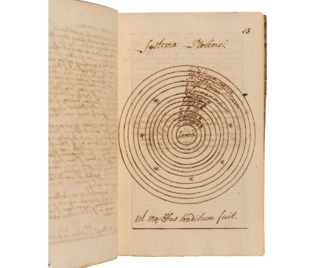 [MANUSCRIPT - PHYSICS].  "A System of Natural Philosophy." [South Devon], 1720.116 leaves, 8vo (170 x 100 mm). Written in cur