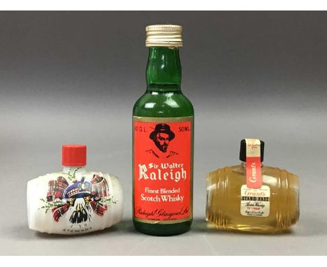 55 ASSORTED WHISKY MINIATURES - INCLUDING RUTHERFORD'S 12 YEAR OLD CERAMIC DECANTER 10CLVarious ABVs / Miniatures are mostly 