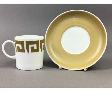 WEDGWOOD SUSIE COOPER DESIGN COFFEE SERVICE,Old Gold Keystone pattern, comprising six cups and saucers, sugar and cream