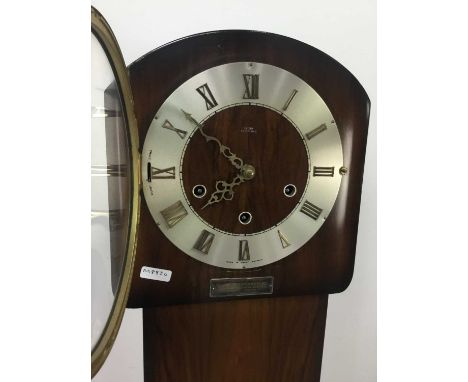 WALNUT GRANDMOTHER CLOCK,134cm high