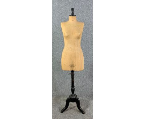 A vintage Stockman mannequin on adjustable tripod base. H.158cm