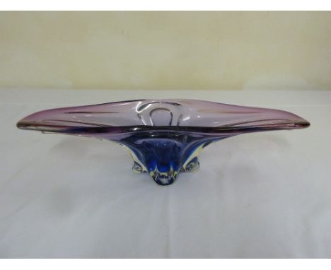 Murano amethyst oval glass centrepiece