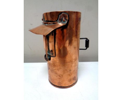 An interesting Townson &amp; Mercer of London copper lamp, height 13 cm.