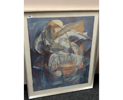 A continental abstract colour print, 66 x 81 cm  