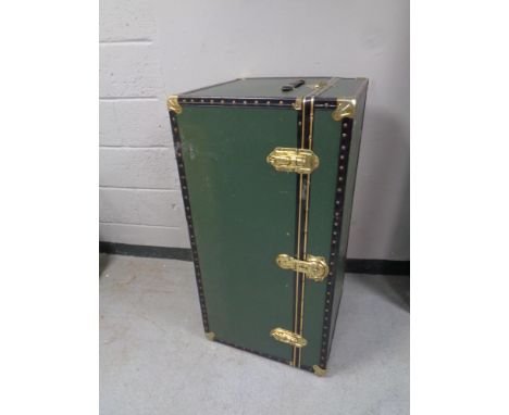 A metal bound trunk  