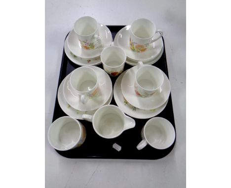 A tray of twenty piece Wedgwood Summer Bouquet tea service  