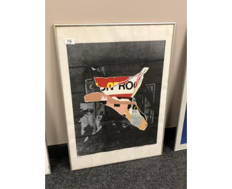 A continental pop art print, signed in pencil, 51 x 70 cm 