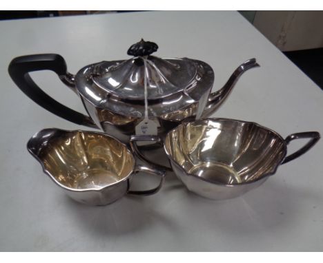 A three piece Unity plated tea service 