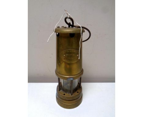 A Hockley Lamp &amp; Limelight Co brass miner's lamp 