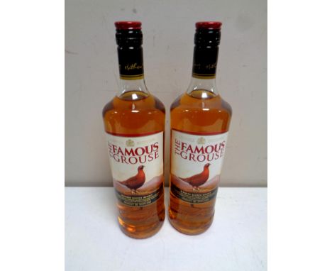 Two bottles of The Famous Grouse Blended Scotch Whisky, 1L, sealed 