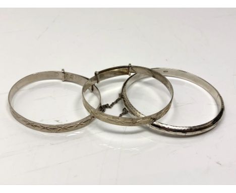 Three vintage silver child's bangles  