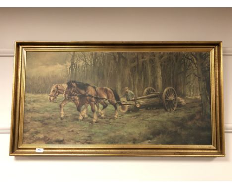 After Dirk Meesters : Pulling lumber, colour print, 100 x 50 cm 