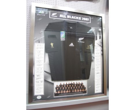 Rugby Union All Blacks 2007 Montage, by Insignia, Limited Edition 108 of 500, featuring New Zealand Rugby World Cup Commemora