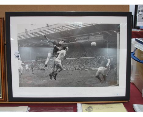 'Cup Kings' Limited Edition Print of 500 Showing Peter Osgood Winning a Header in the 1970 F.A. Cup Final, ink signed by Osgo