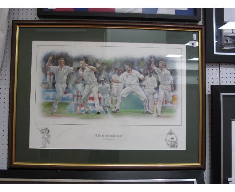 Cricket "Life in the Fast Lane" Ltd Edition Colour Print, of five hundred by Peter Cornwell image 31.5 x 59.5cm, pencil signe
